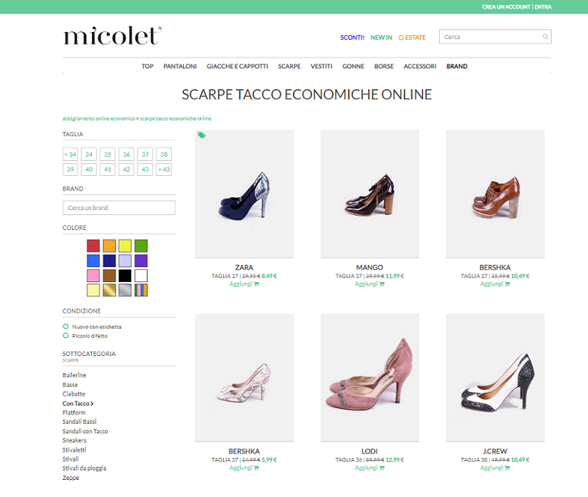 siti di scarpe economiche online